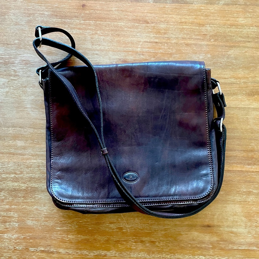 GENUINE LEATHER satchel bag made in Italy